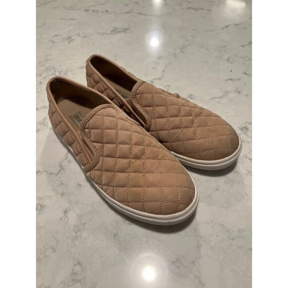 Steve Madden Quilted Tan Loafers - Picture 1 of 9